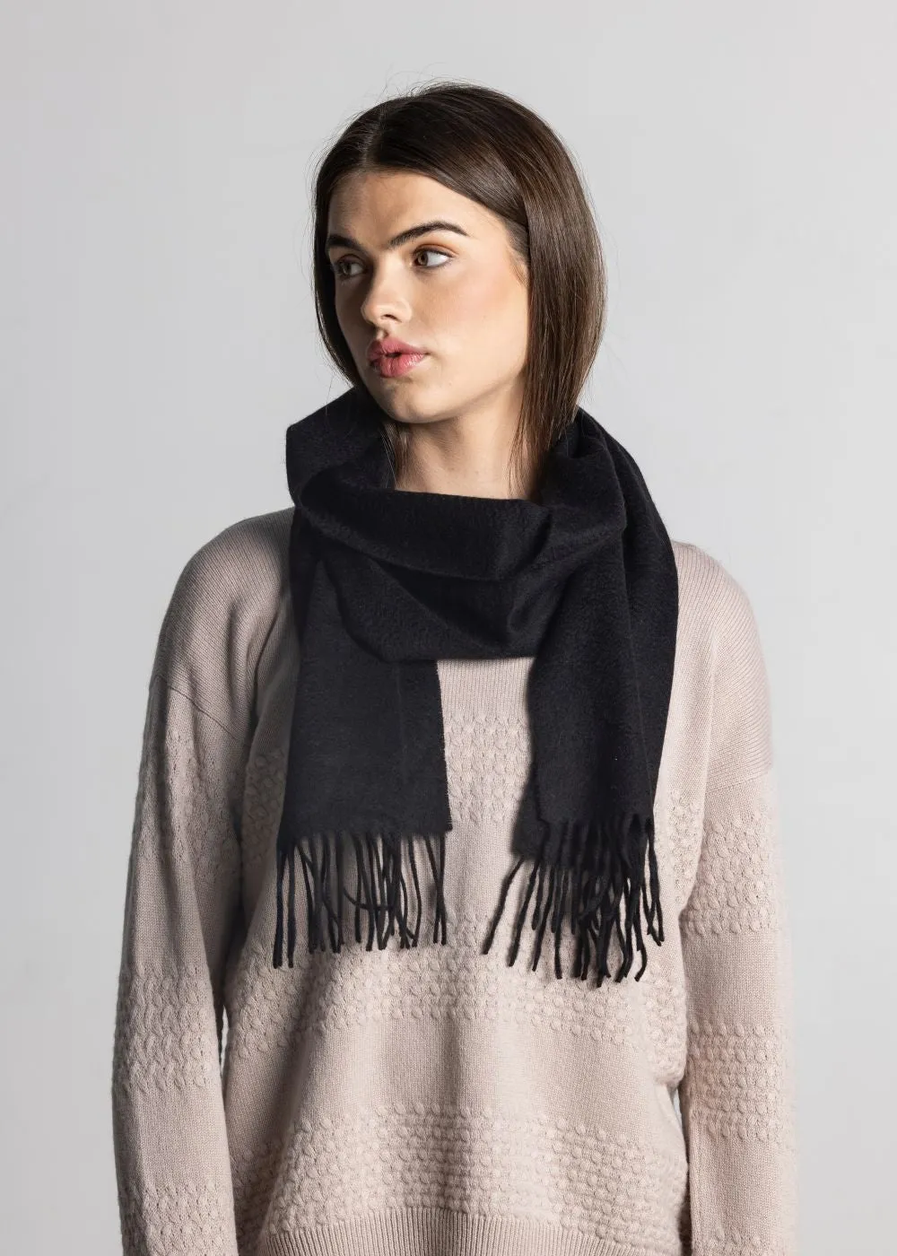 100% Cashmere Shawl - Black