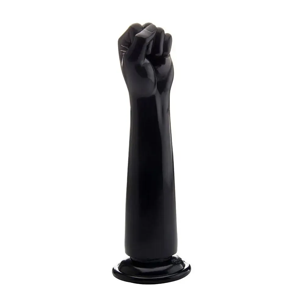 12.8-inch Shots Black Large Fist Dildo with Real Knuckles