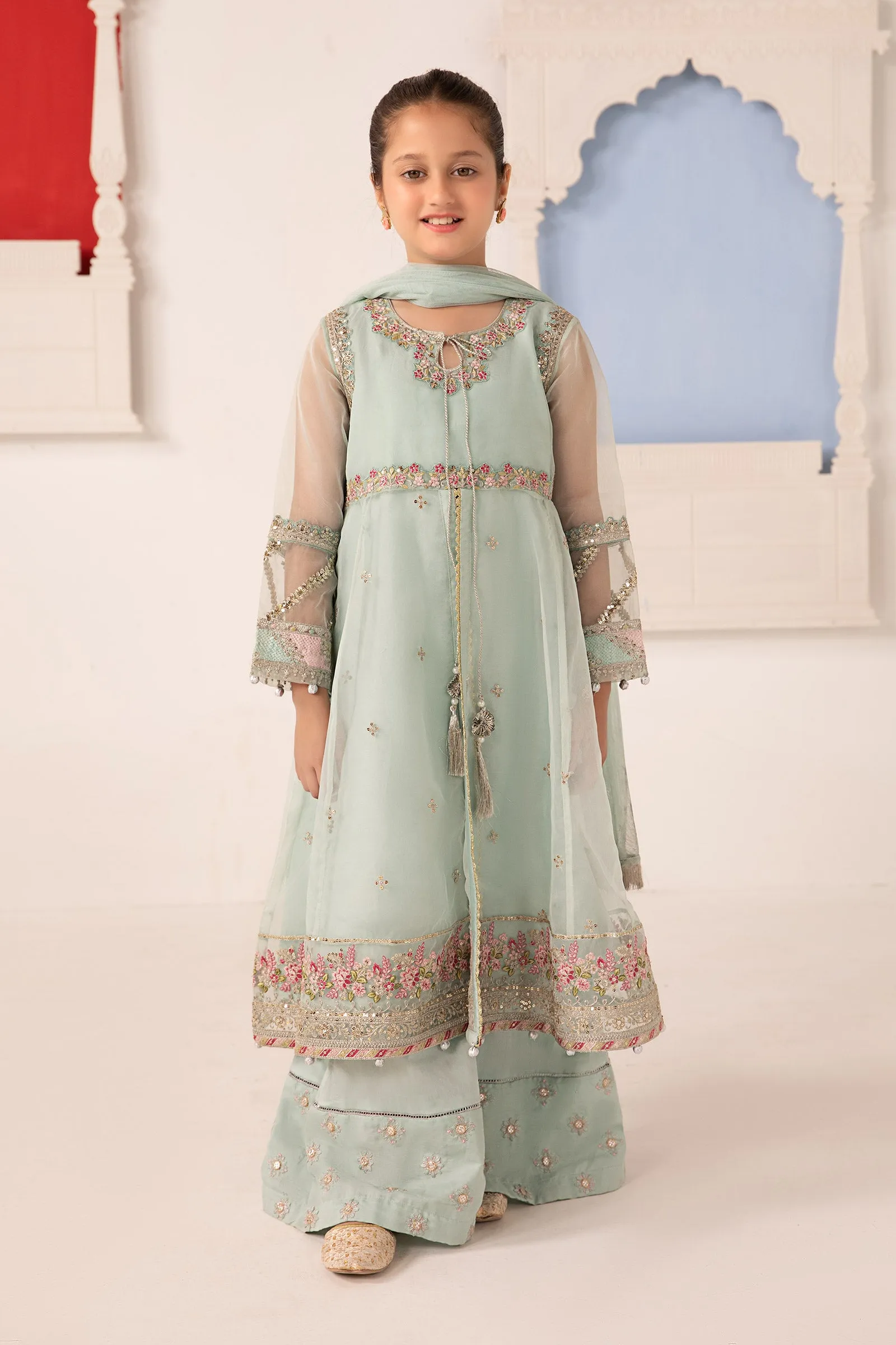 3 Piece Embroidered Organza Suit | MKS-EA24-18