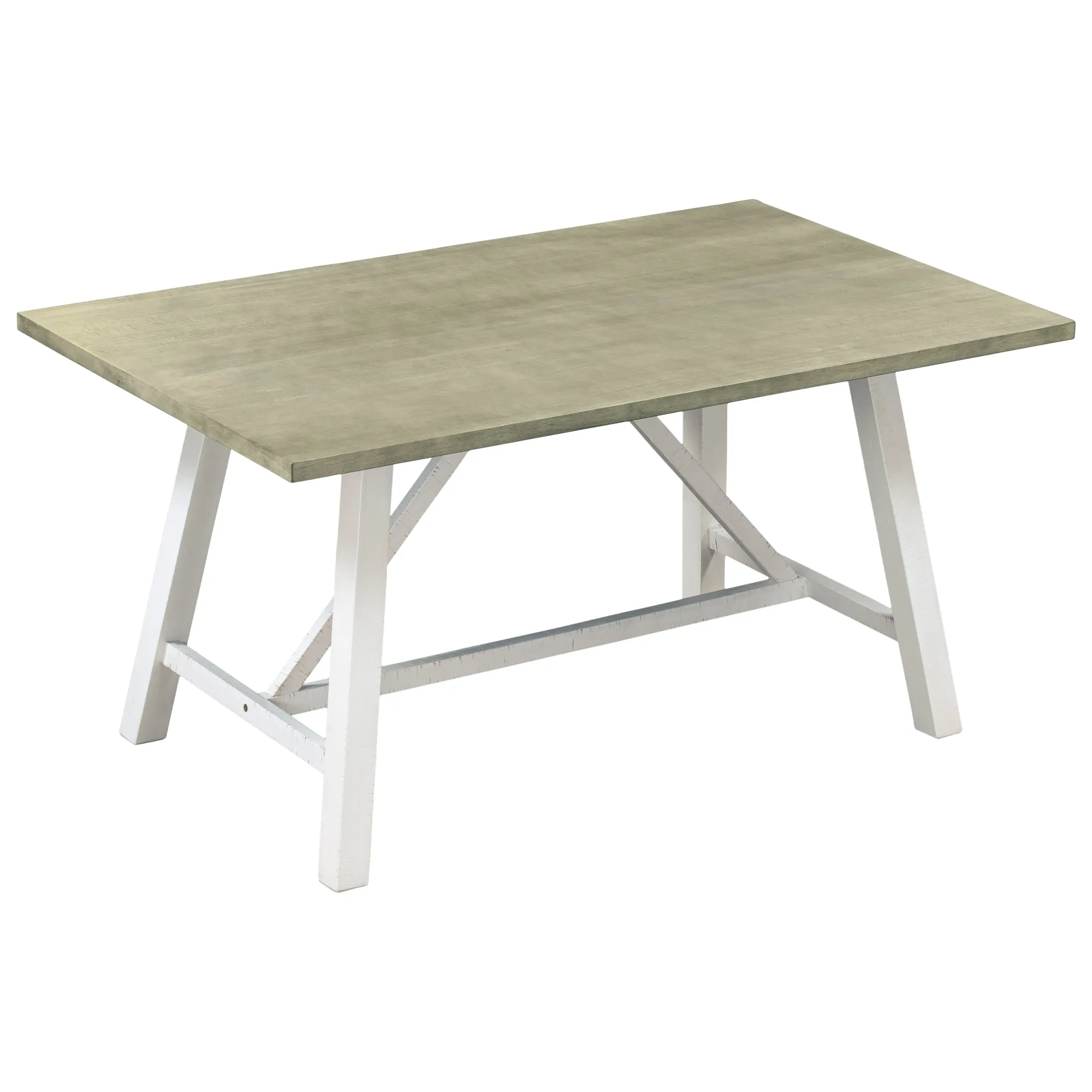 6 Piece Dining Table Set Rustic Style,White Gray