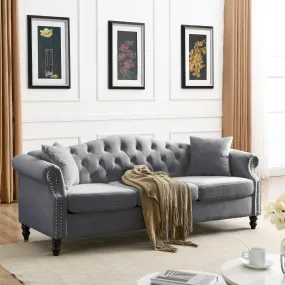 79" Chesterfield Sofa Grey