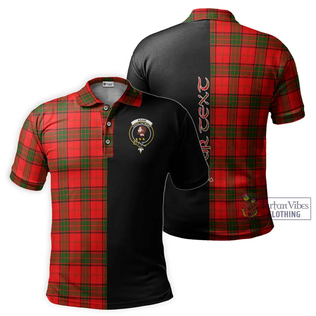 Adair Tartan Polo Shirt with Family Crest and Half Of Me Style