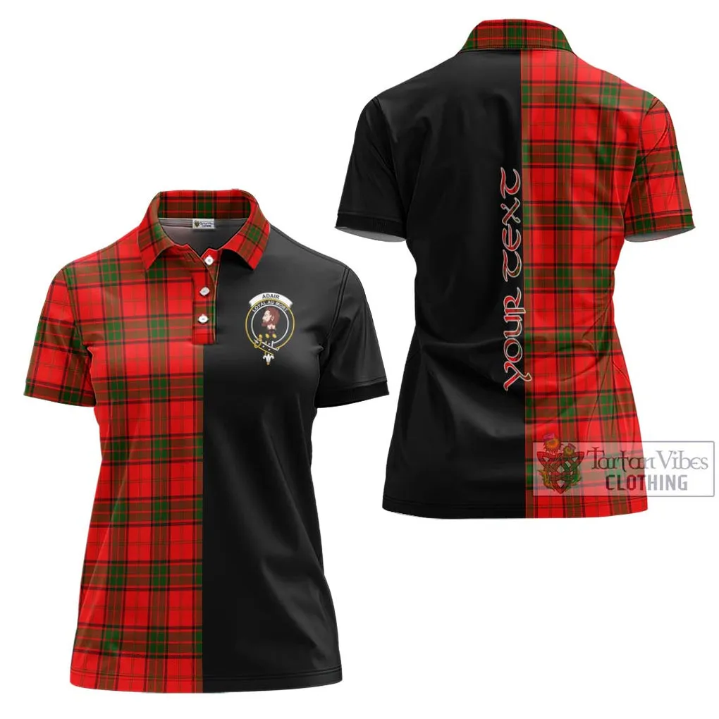 Adair Tartan Women's Polo Shirt with Family Crest and Half Of Me Style