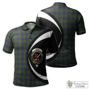 Adam Tartan Men's Polo Shirt with Family Crest Circle Style