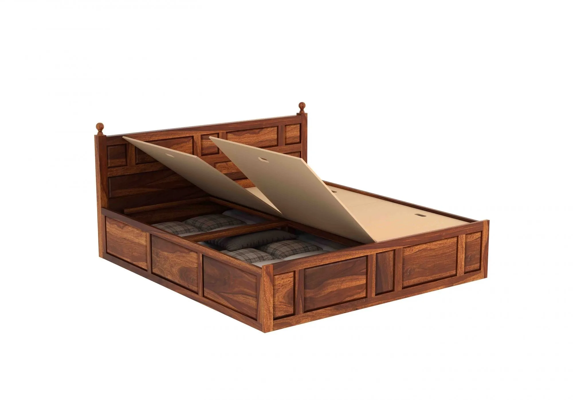 Advin Sheesham Wood Bed with Box Storage