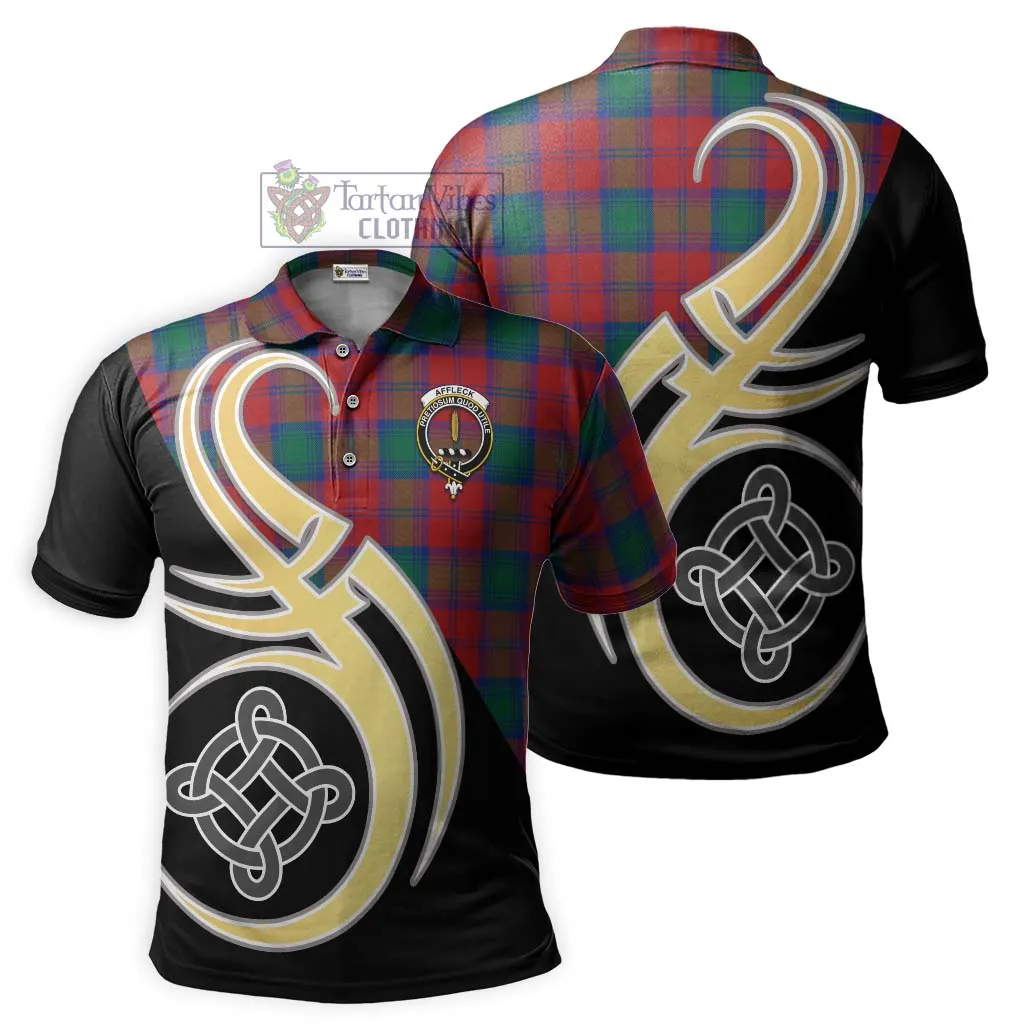 Affleck Tartan Polo Shirt with Family Crest and Celtic Symbol Style