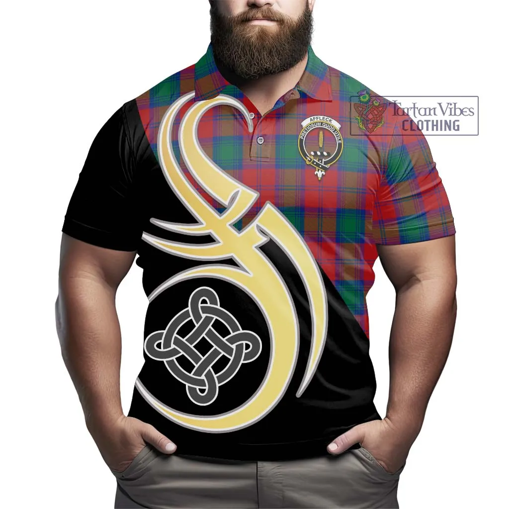 Affleck Tartan Polo Shirt with Family Crest and Celtic Symbol Style