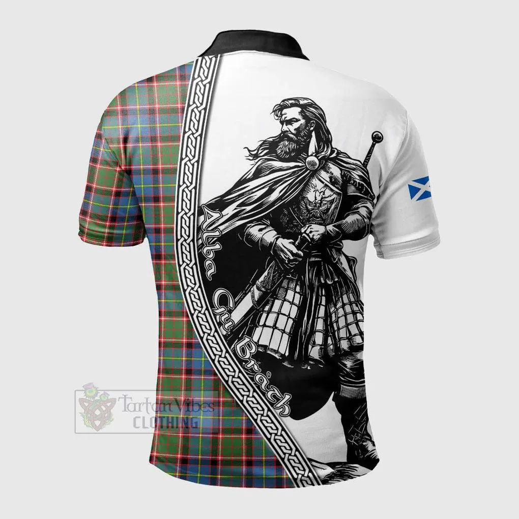 Aikenhead Tartan Clan Crest Polo Shirt with Highlander Warrior Celtic Style