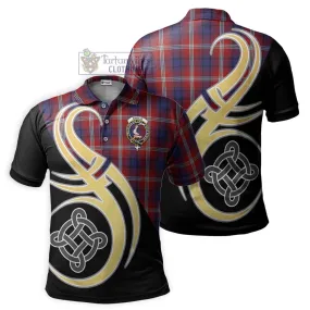 Ainslie Tartan Polo Shirt with Family Crest and Celtic Symbol Style