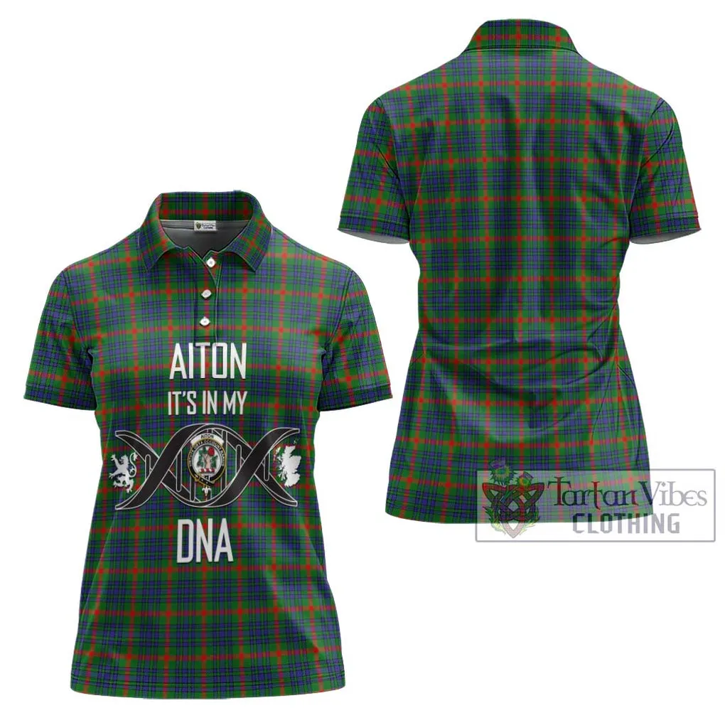 Aiton Tartan Women's Polo Shirt with Family Crest DNA In Me Style