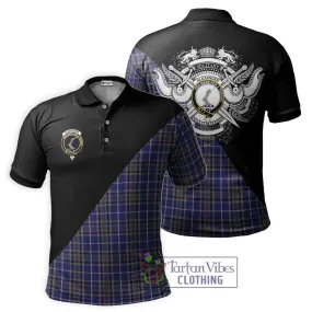 Alexander of Menstry Tartan Polo Shirt with Family Crest and Military Logo Style