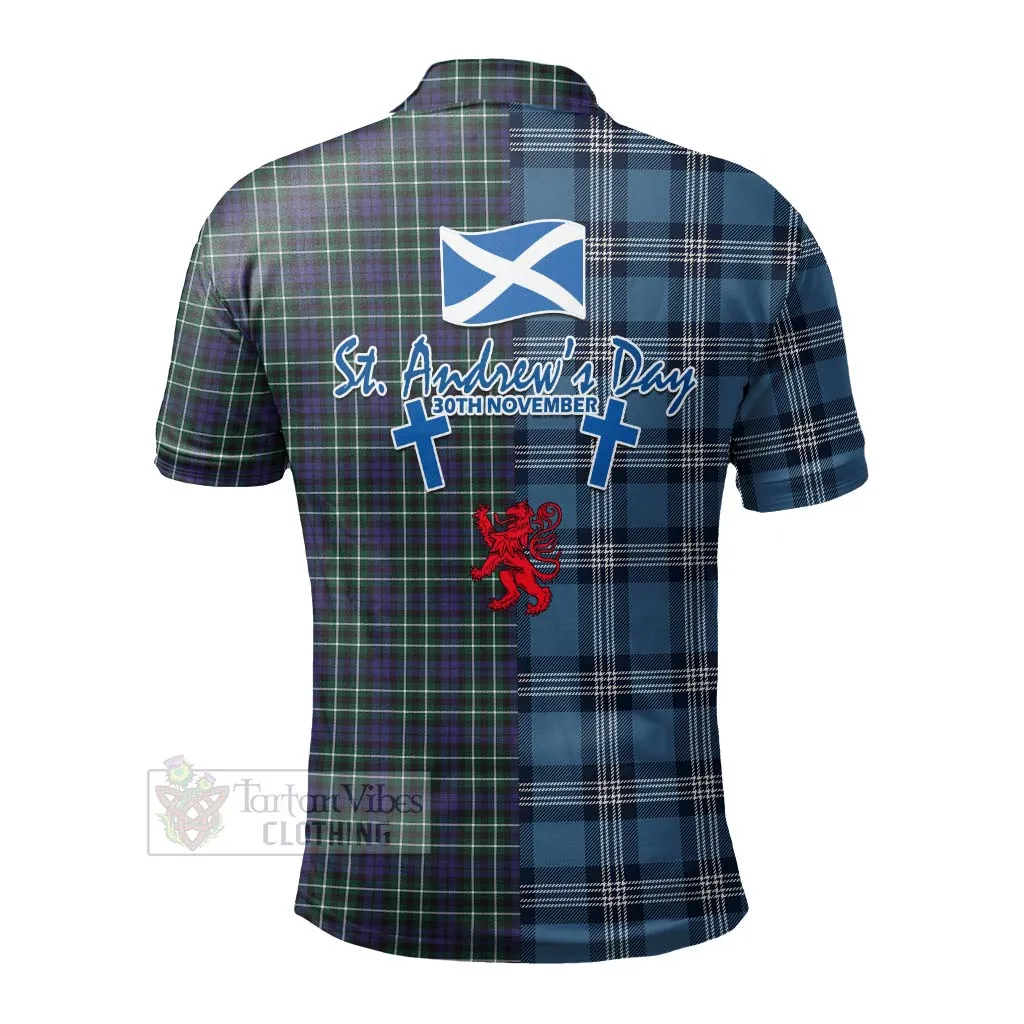 Allardice Tartan Polo Shirt Happy St. Andrew's Day Half Tartan Style