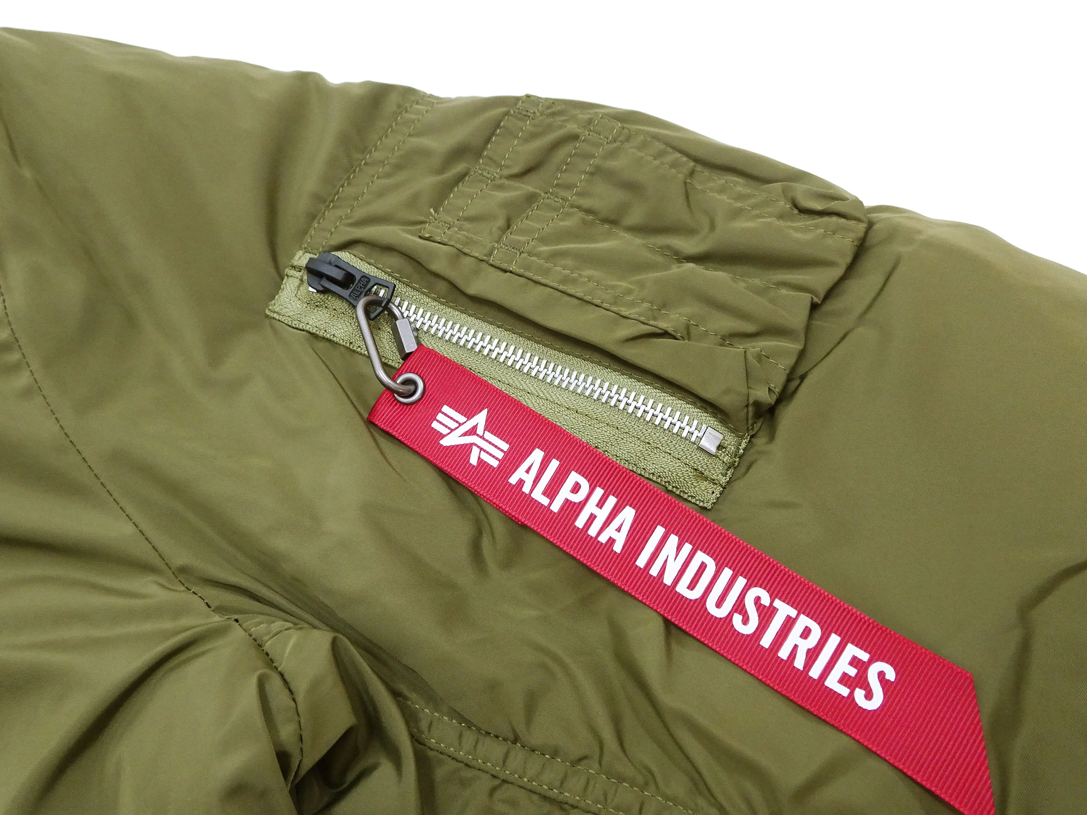 Alpha Industries Lightweight MA-1 Jacket Men's Casual Updated Version of the MA1 Flight Bomber Jacket TA0720 019 Olive-Green