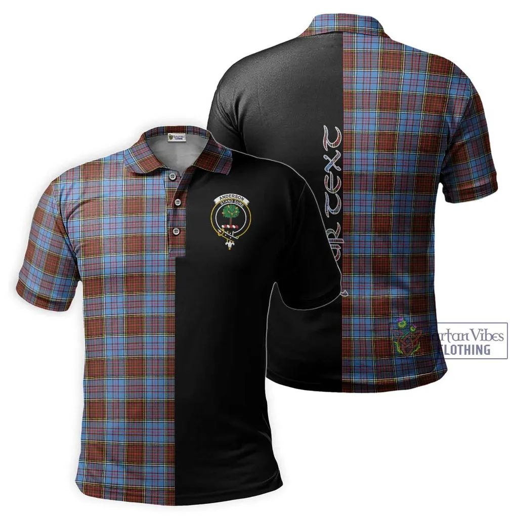 Anderson Modern Tartan Polo Shirt with Family Crest and Half Of Me Style