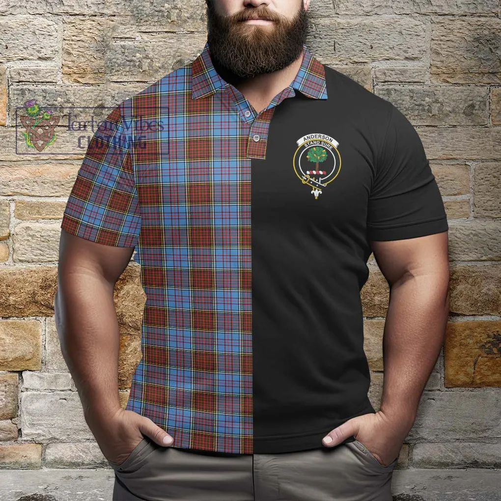 Anderson Modern Tartan Polo Shirt with Family Crest and Half Of Me Style