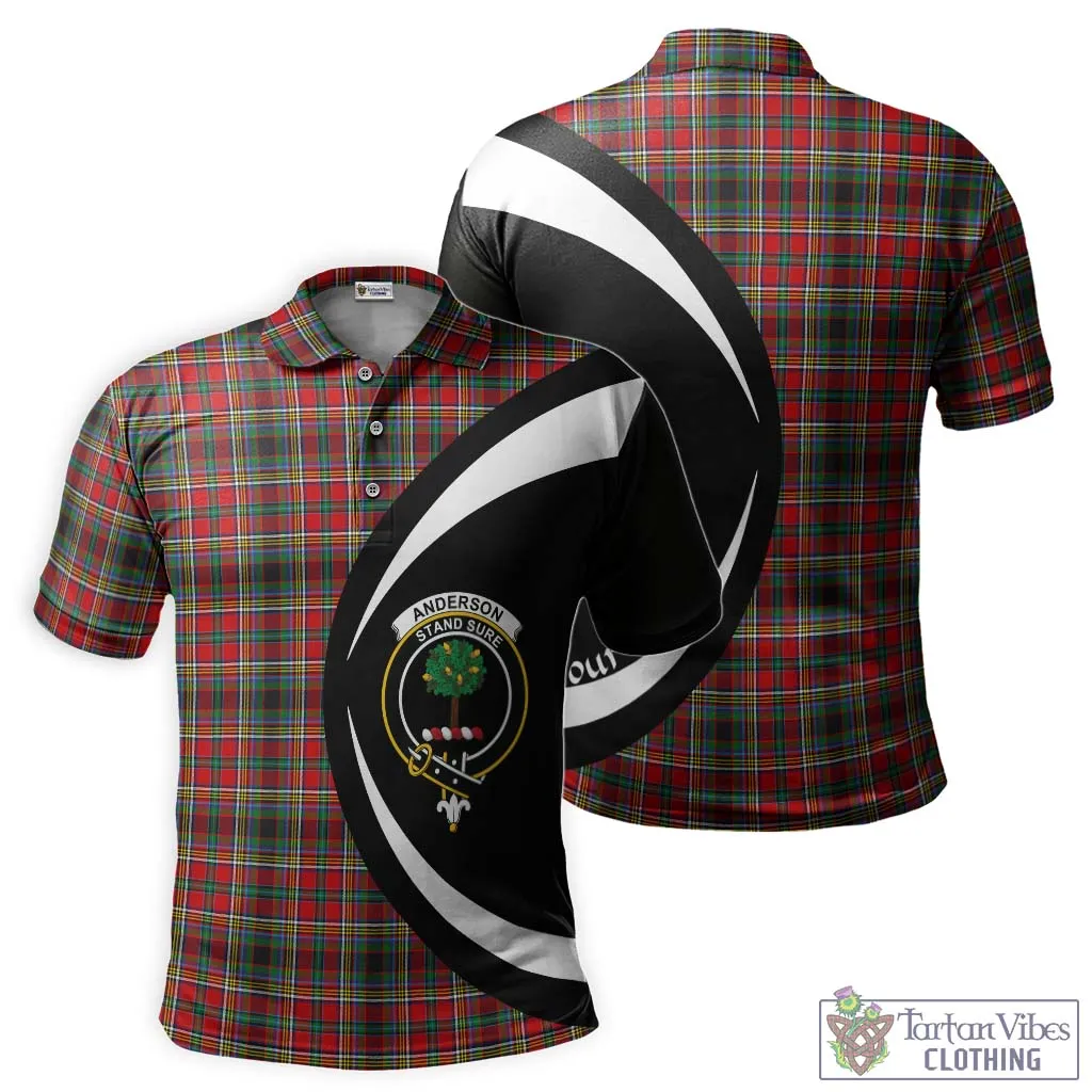 Anderson of Arbrake Tartan Men's Polo Shirt with Family Crest Circle Style