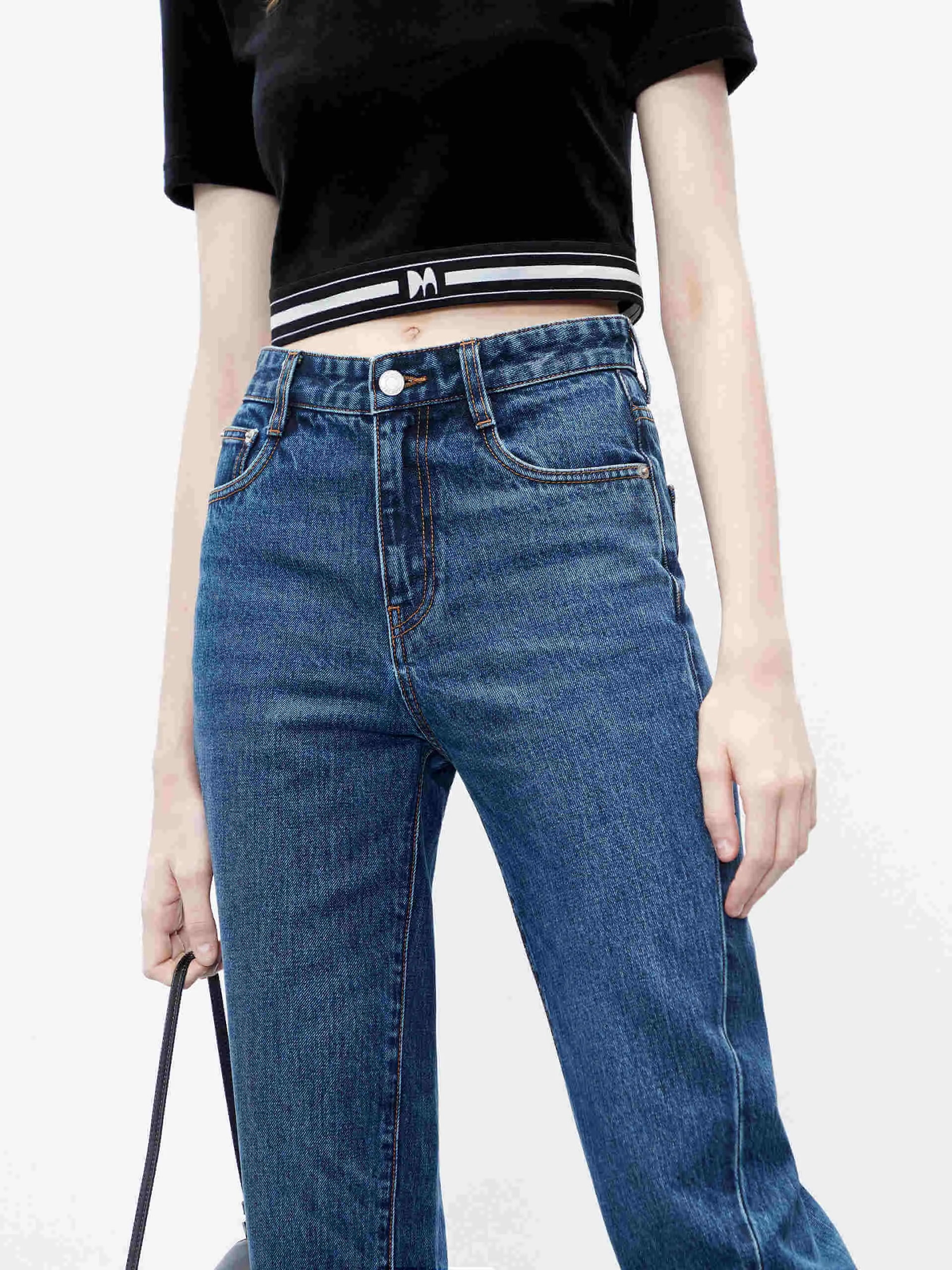 Ankle Length Straight Jeans