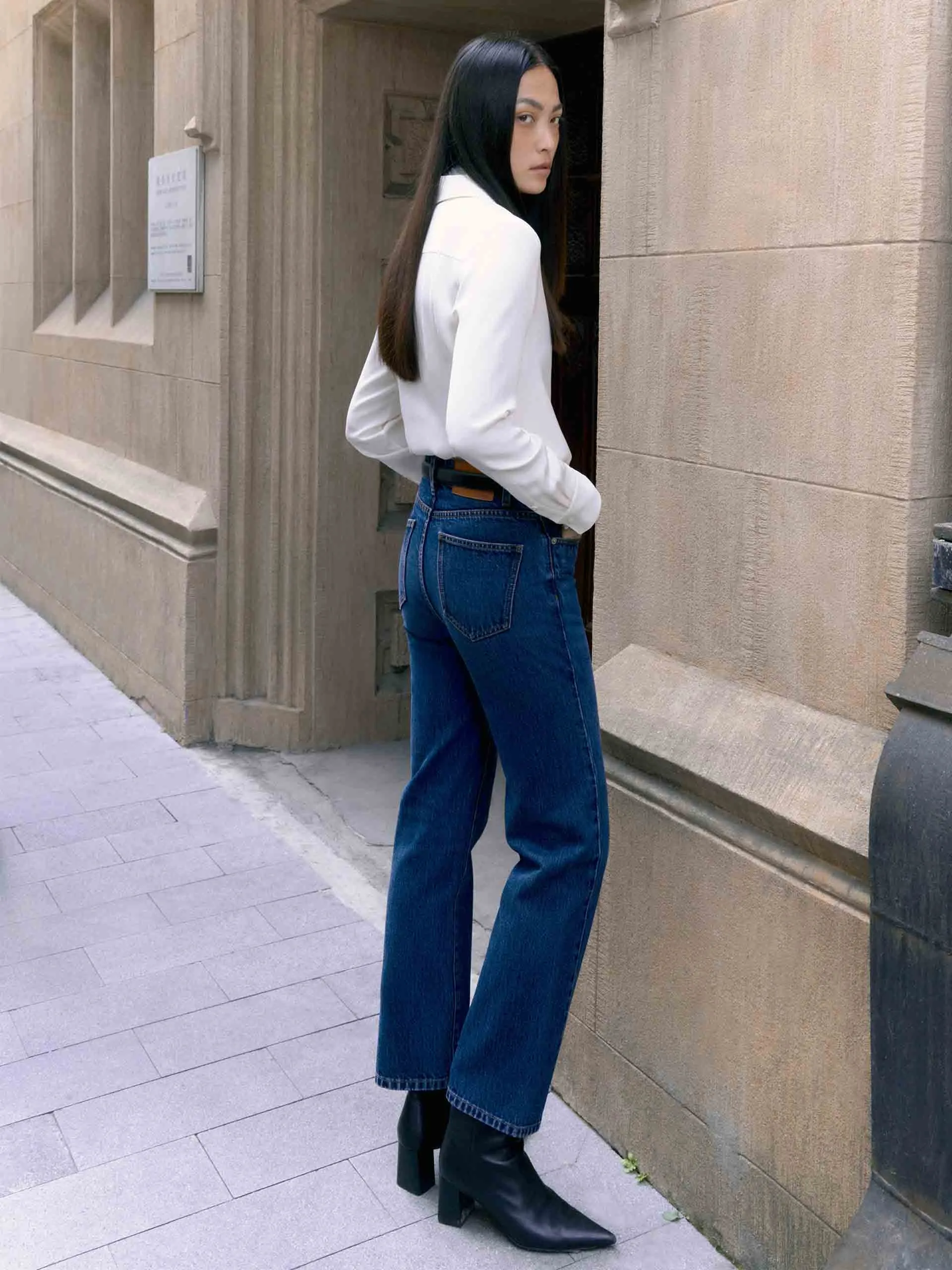 Ankle Length Straight Jeans