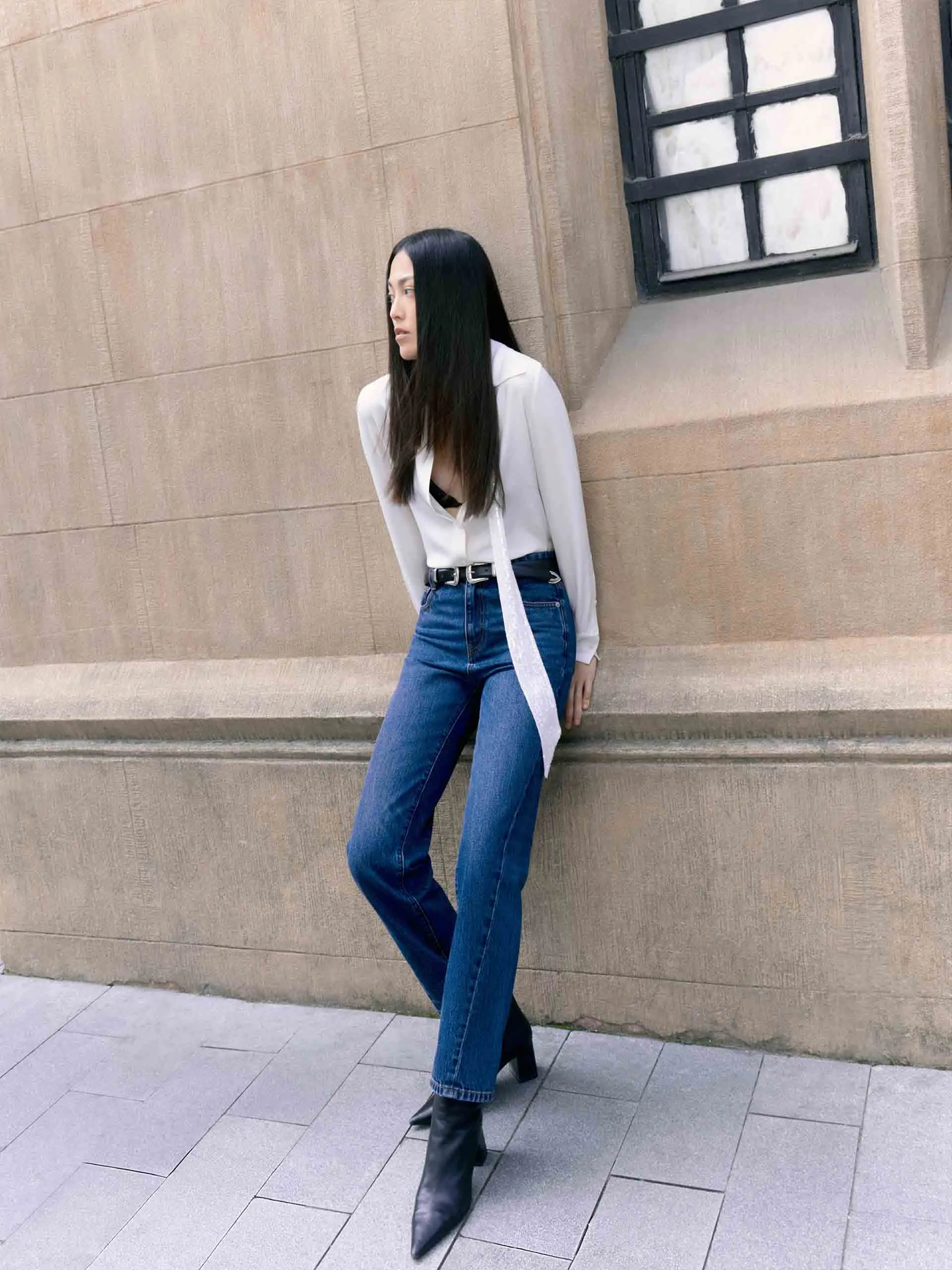 Ankle Length Straight Jeans