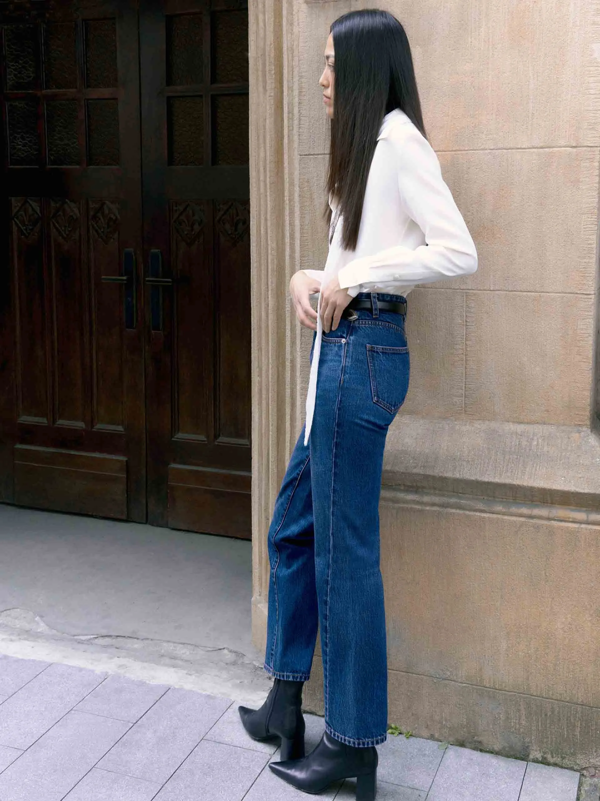 Ankle Length Straight Jeans