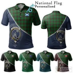 Anstruther Tartan Polo Shirt with Personalised National Flag and Family Crest Half Style