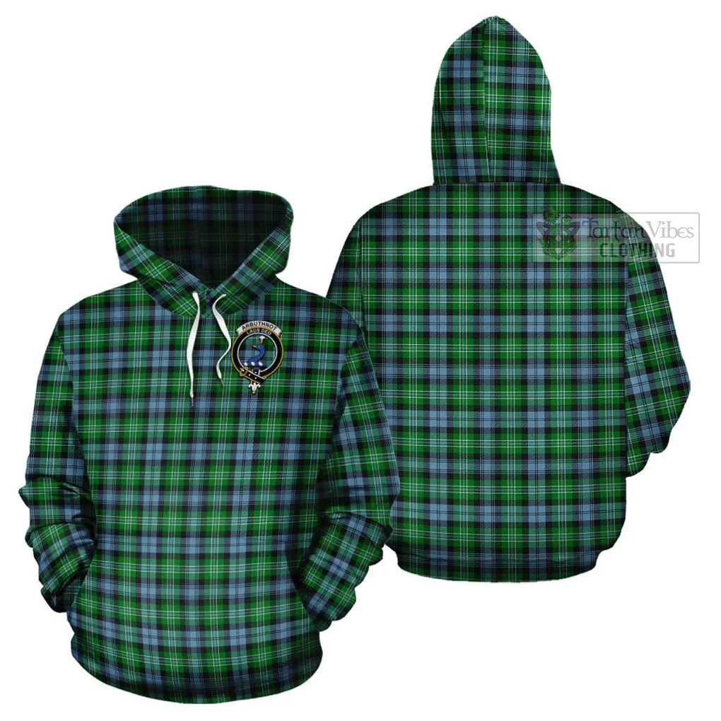 Arbuthnot Ancient Tartan Cotton Hoodie with Family Crest