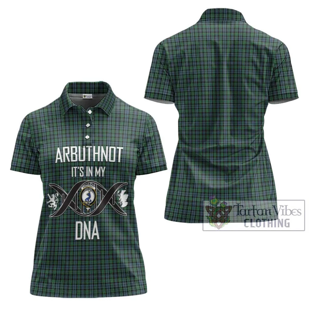 Arbuthnot Tartan Women's Polo Shirt with Family Crest DNA In Me Style