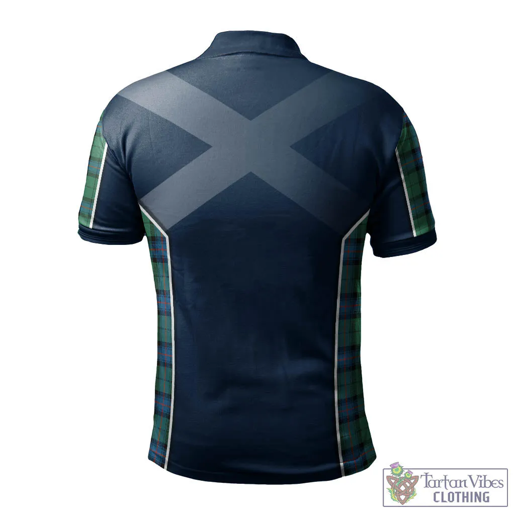 Armstrong Ancient Tartan Men's Polo Shirt with Family Crest and Scottish Thistle Vibes Sport Style