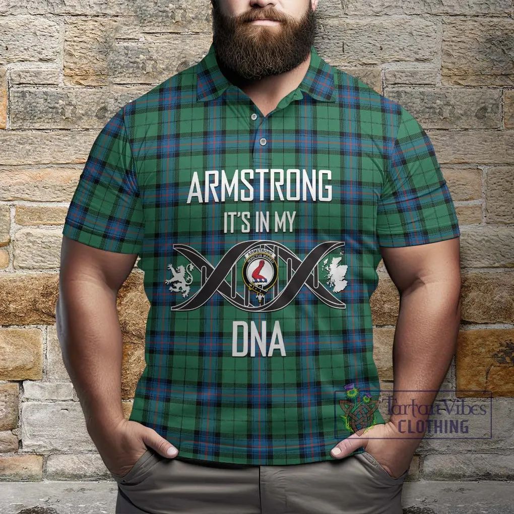 Armstrong Ancient Tartan Polo Shirt with Family Crest DNA In Me Style