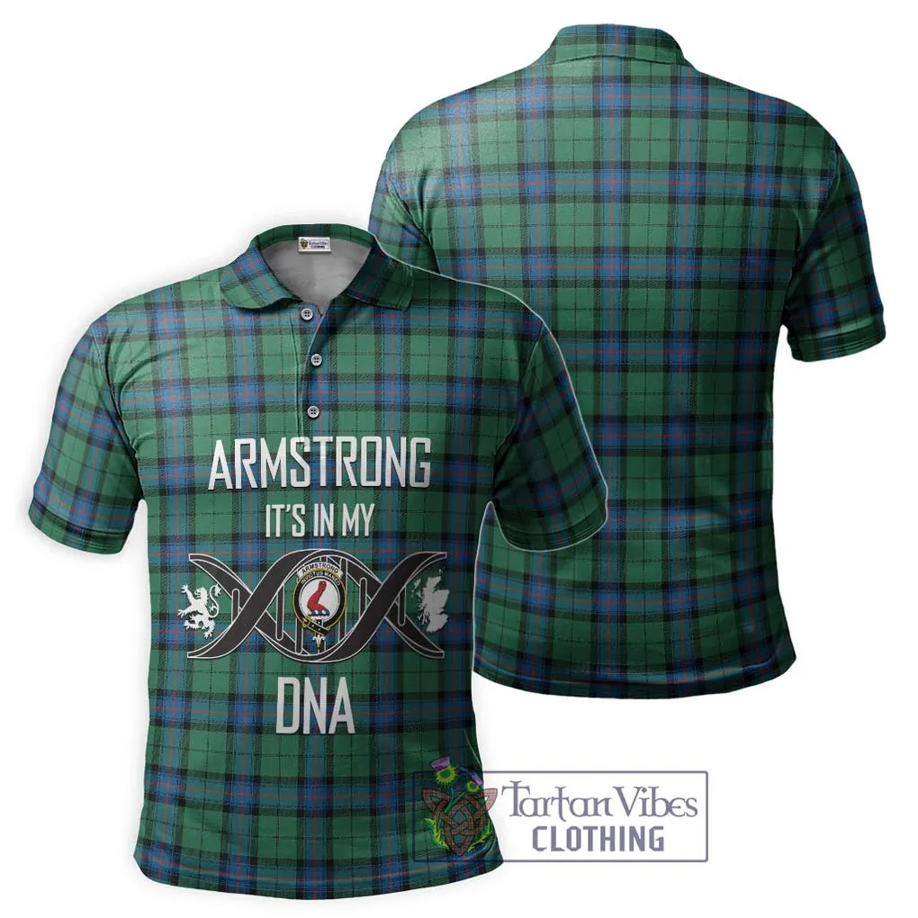 Armstrong Ancient Tartan Polo Shirt with Family Crest DNA In Me Style