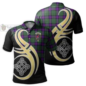 Armstrong Modern Tartan Polo Shirt with Family Crest and Celtic Symbol Style