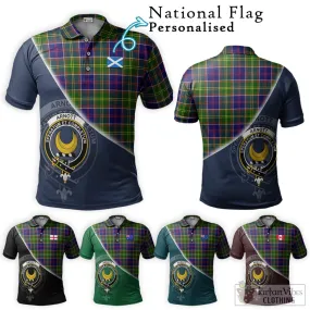 Arnott Tartan Polo Shirt with Personalised National Flag and Family Crest Half Style