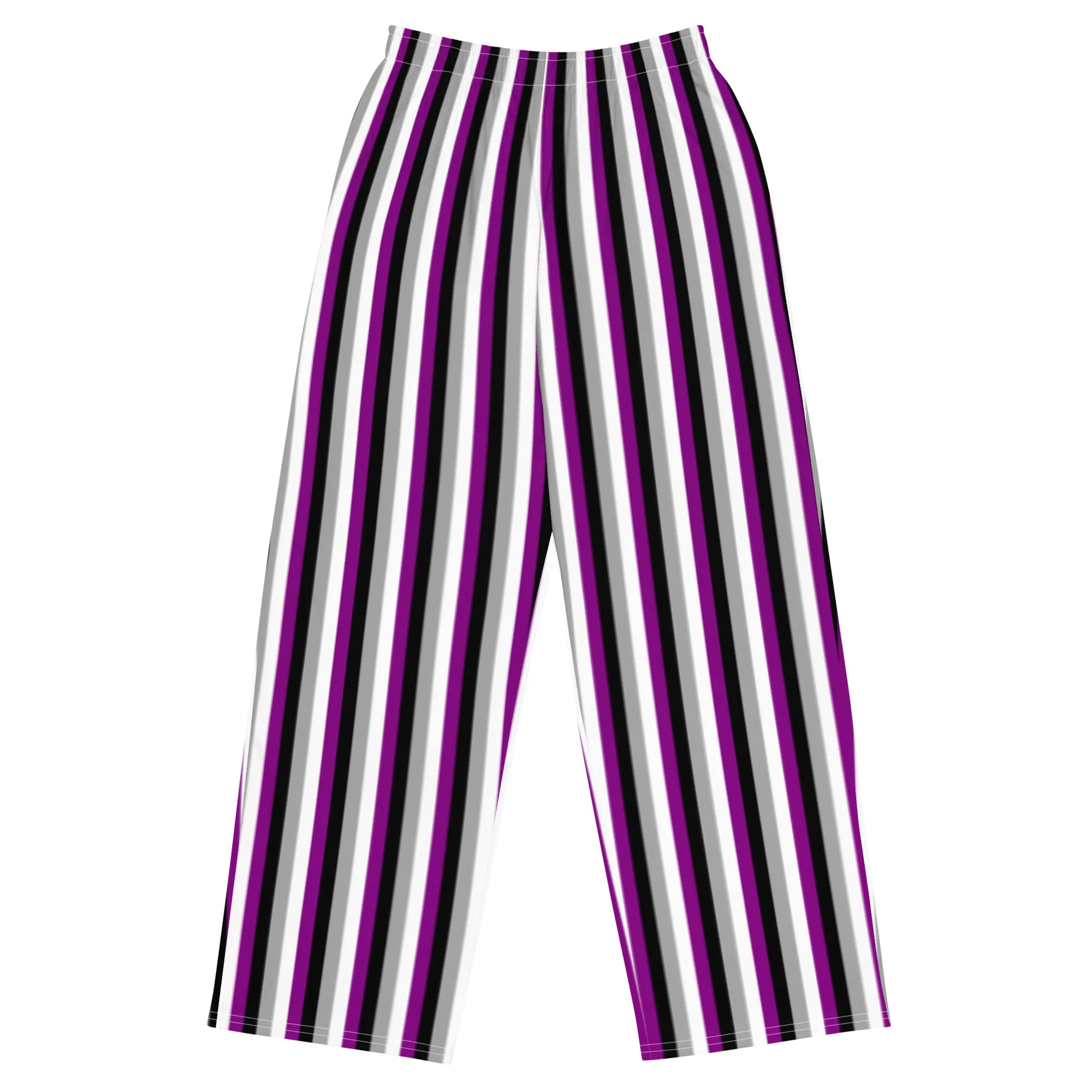 Asexual / Demisexual Pride Flag Wide-Leg Pants