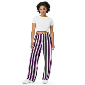 Asexual / Demisexual Pride Flag Wide-Leg Pants