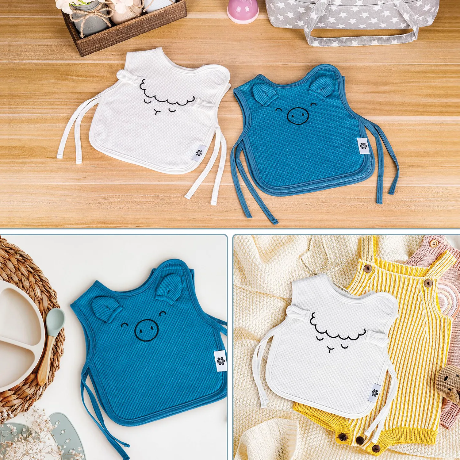 Baby Bibs for Girls & Boys - Blue