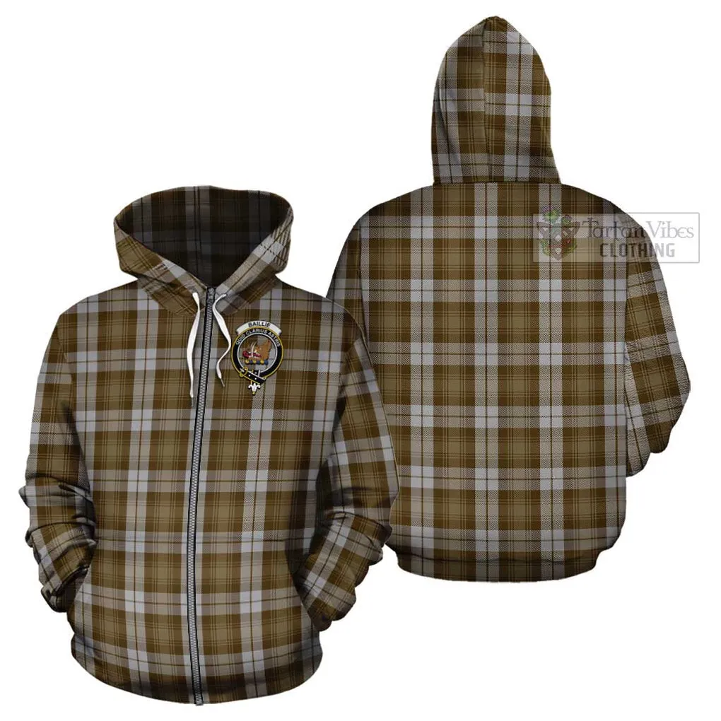 Baillie Dress Tartan Cotton Hoodie with Family Crest