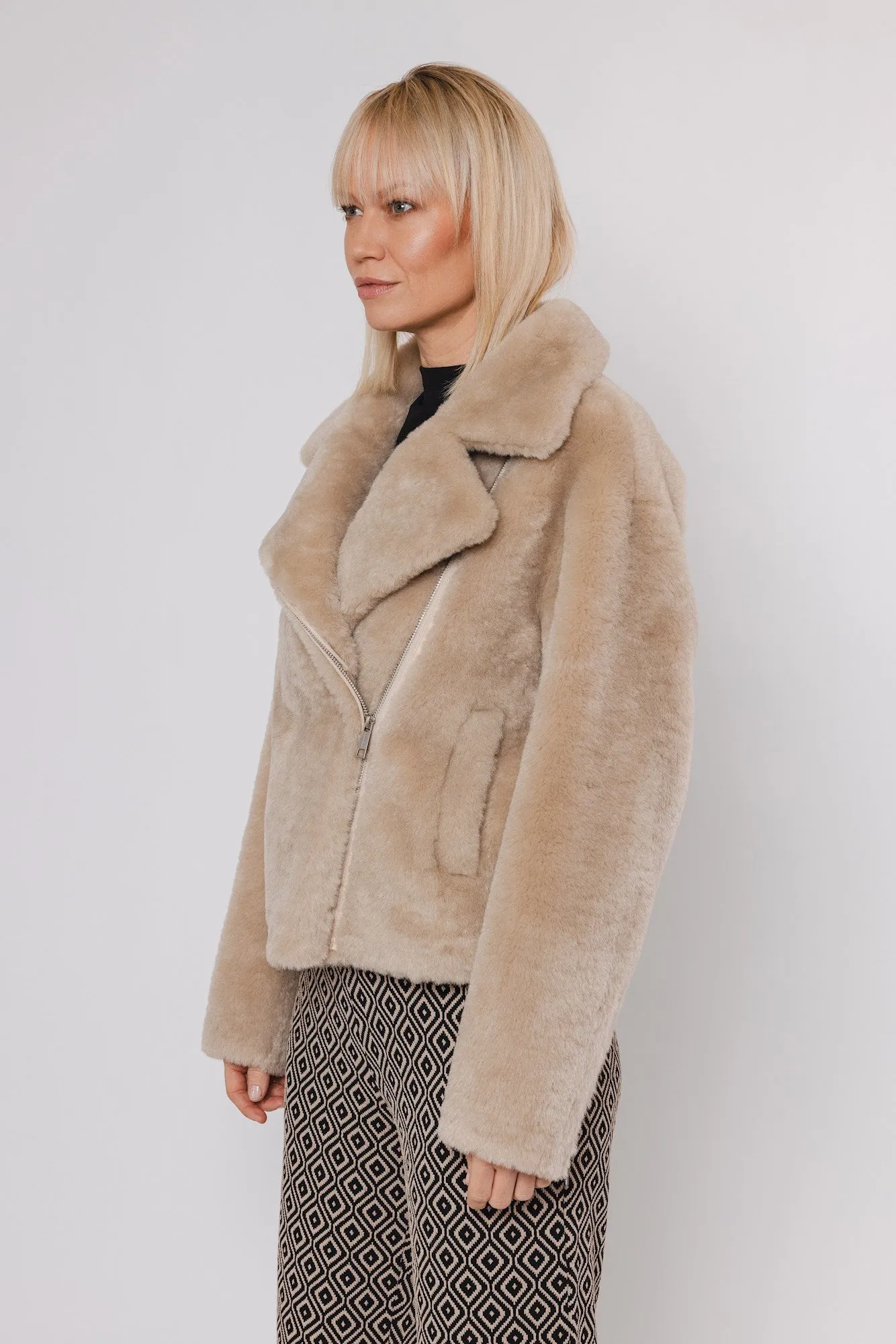 Bailo Birch Faux Fur Biker