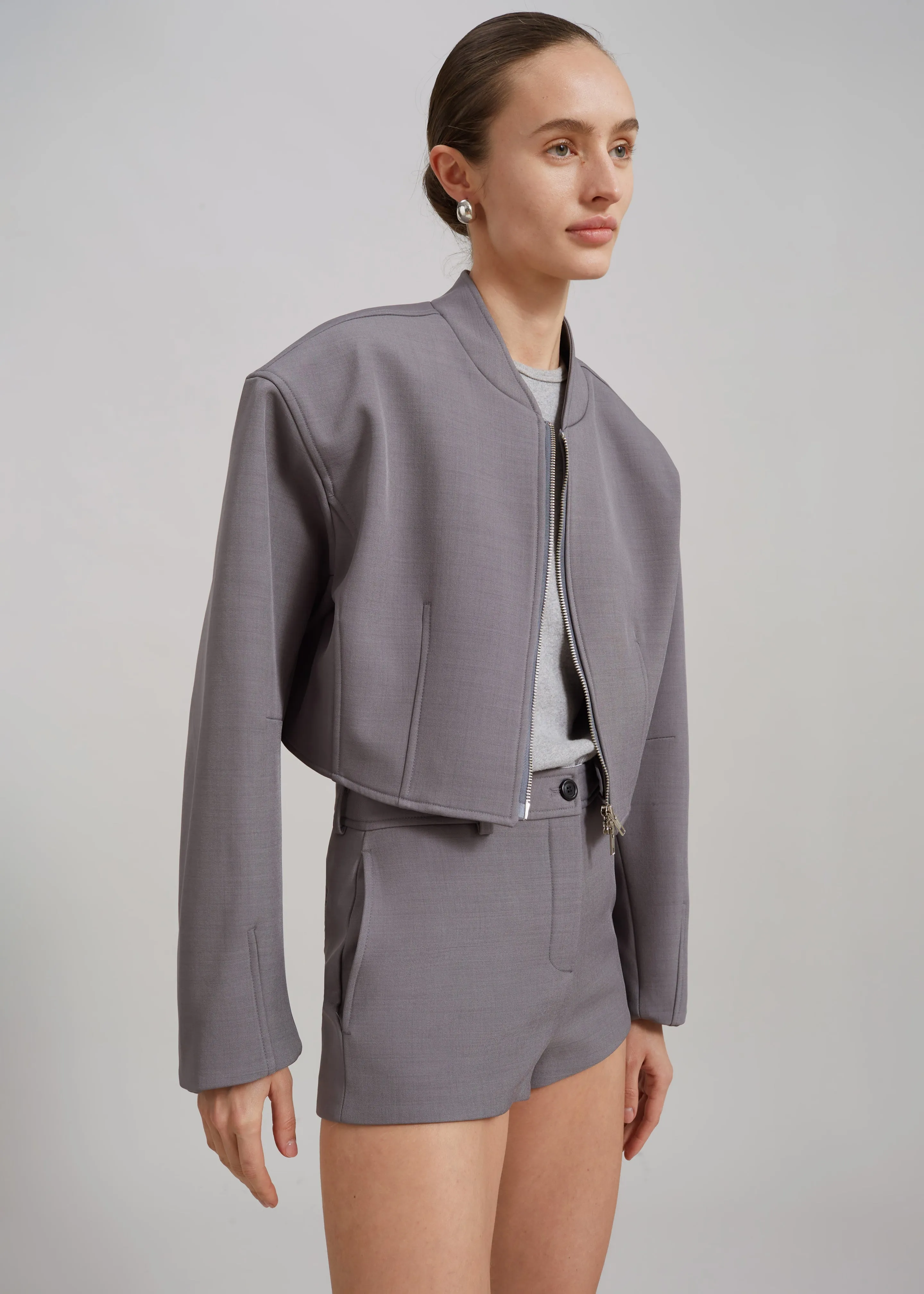 Banks Cropped Jacket - Grey