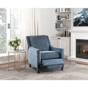 Banks II Self-Reclining Armchair in Blue Textured Fabric