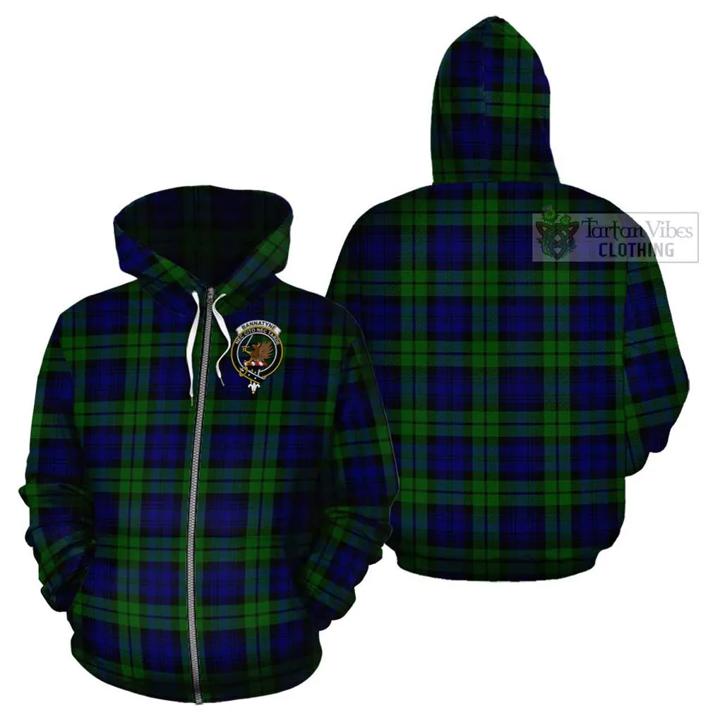 Bannatyne Tartan Cotton Hoodie with Family Crest