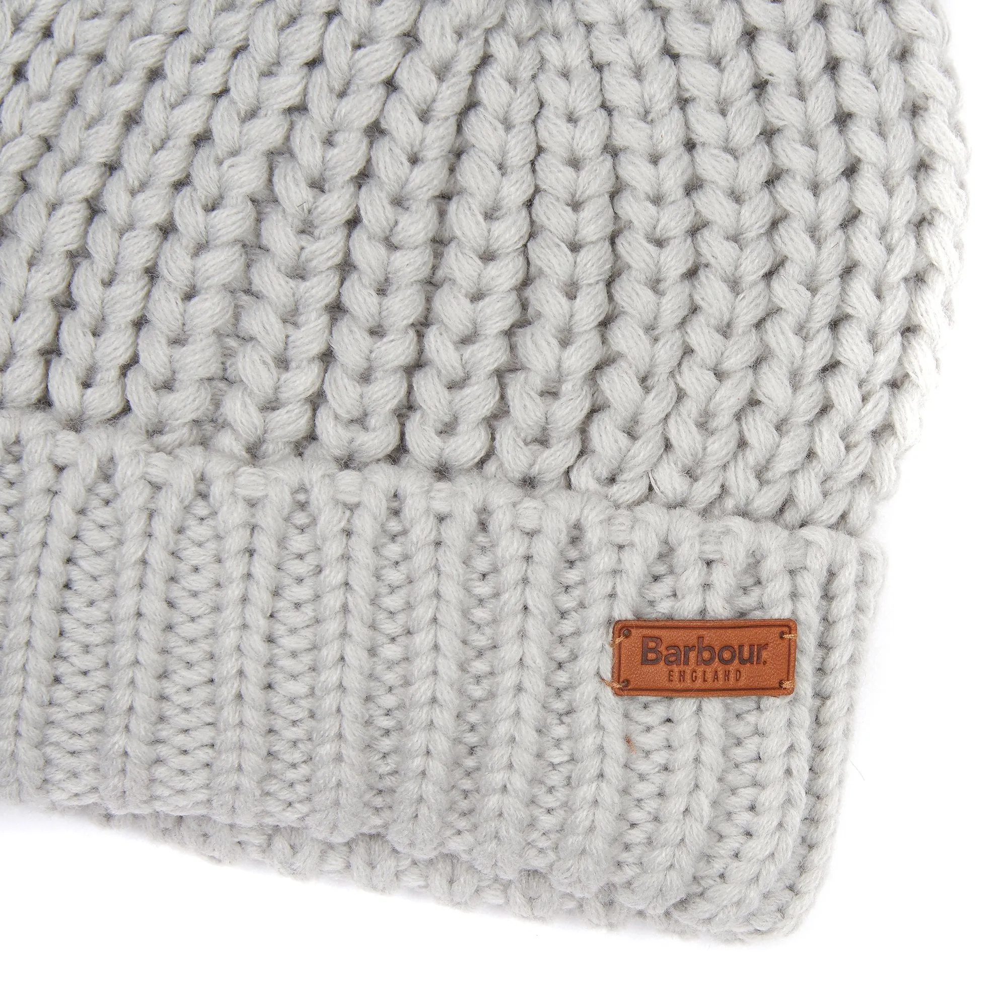 Barbour Ladies Saltburn Beanie Hat with Faux Fur Pom-Pom