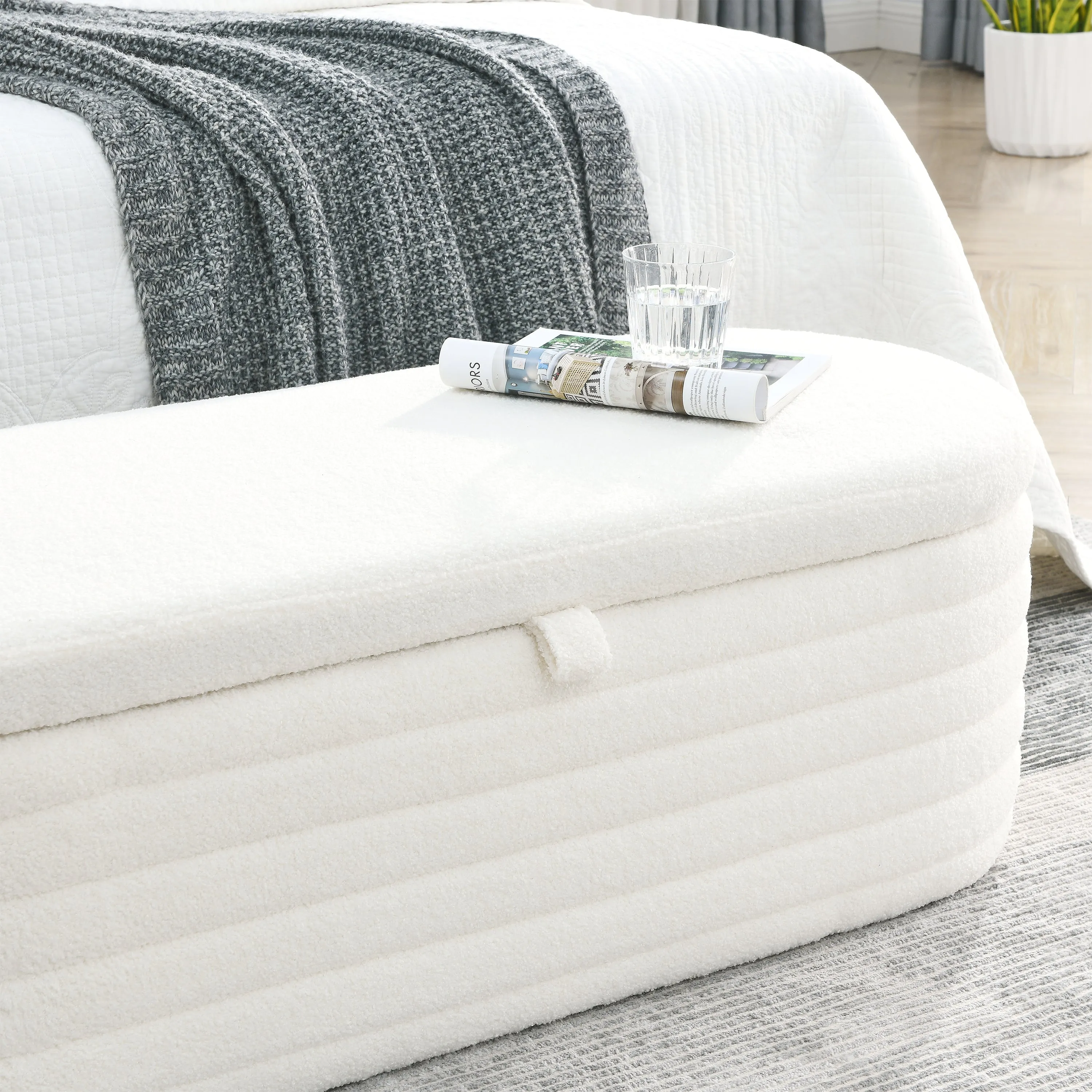 Barlen 45.5 Storage  Bench- White