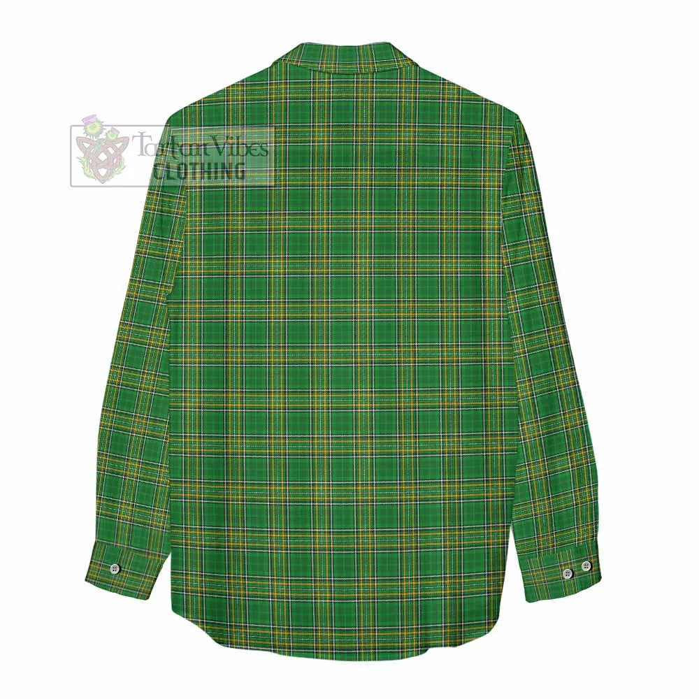 Bateman Irish Clan Tartan Women's Casual Shirt with Coat of Arms