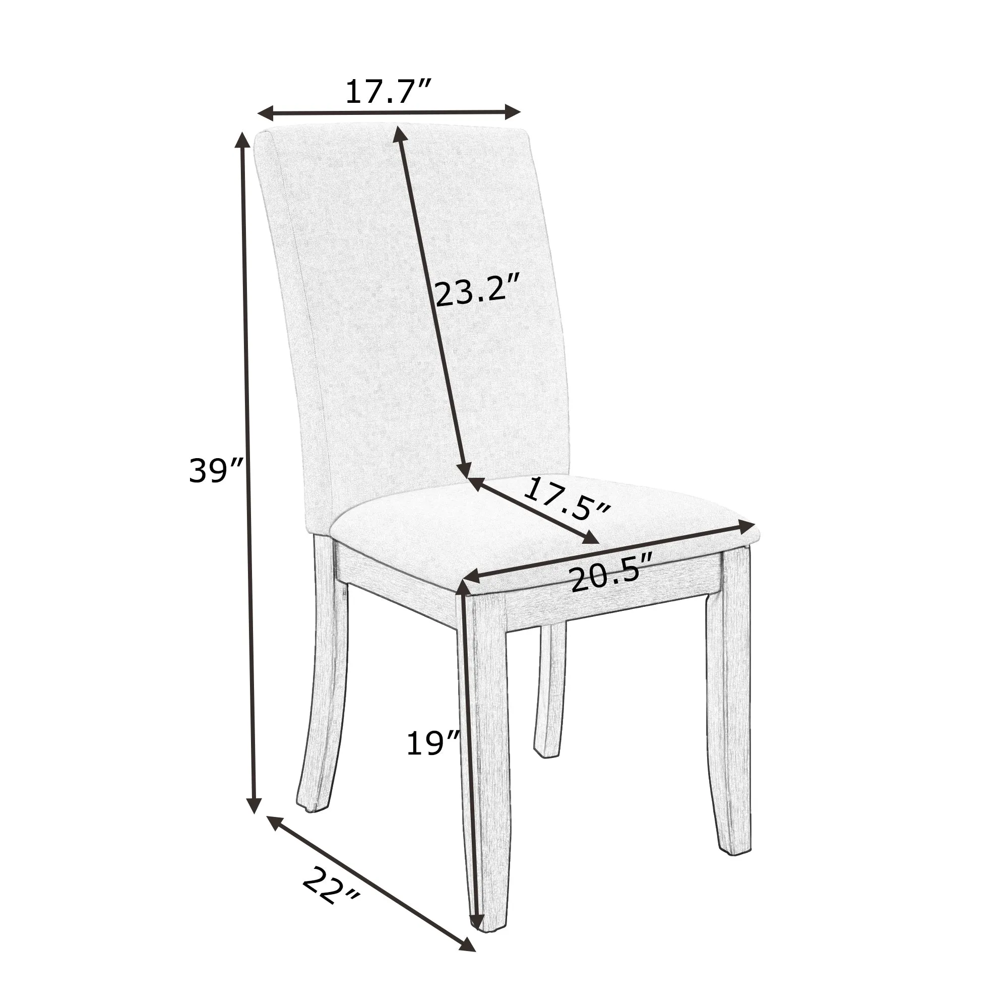 Belfonte Farmhouse 4-Piece Wood Dining Chair Set