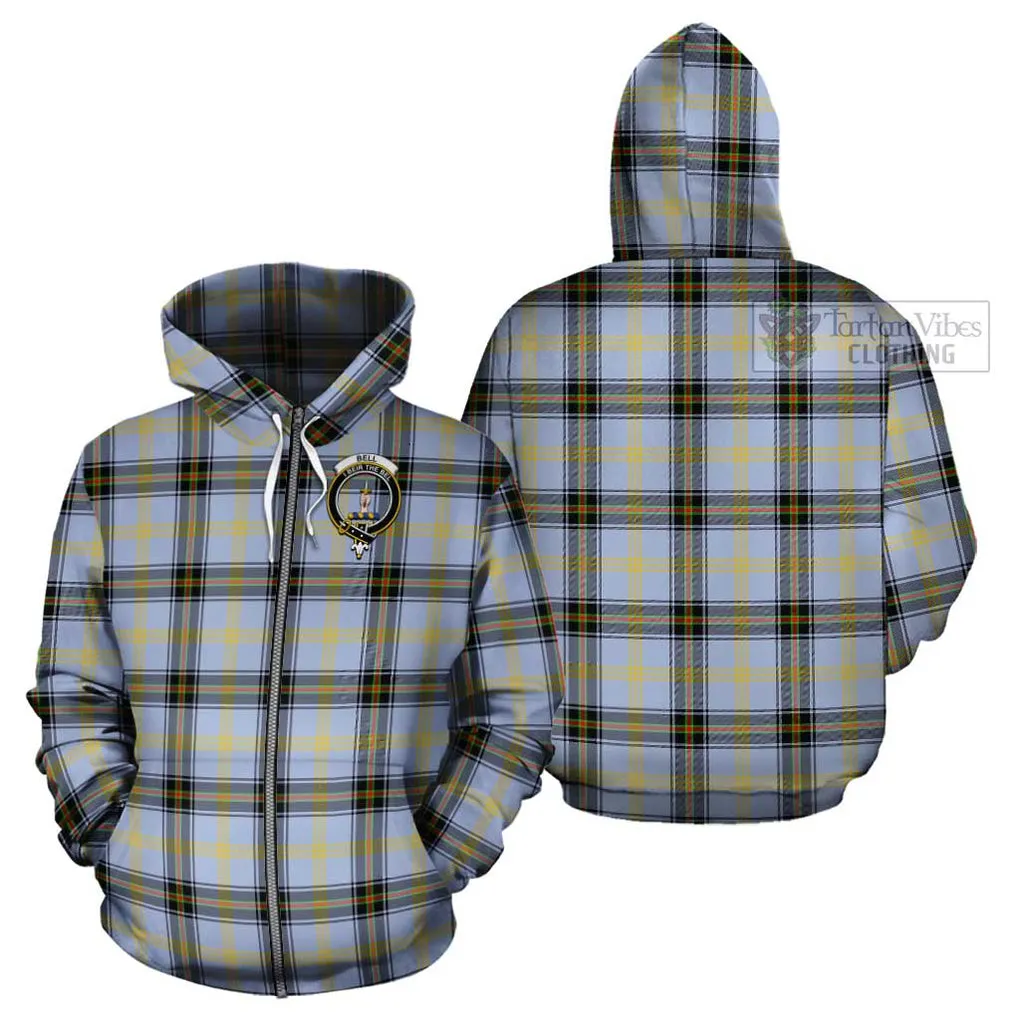 Bell of the Borders Tartan Cotton Hoodie with Family Crest