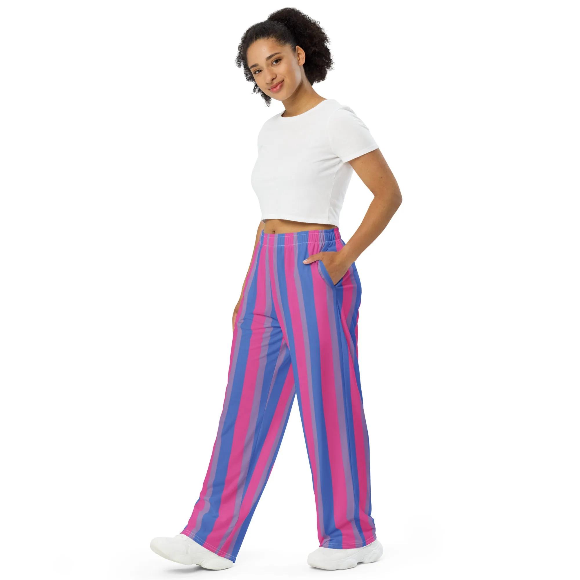 Bisexual Pride Flag Wide-Leg Pants