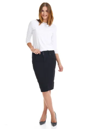 Black Jean Skirt with Tummy Control  'Beverly Hills'