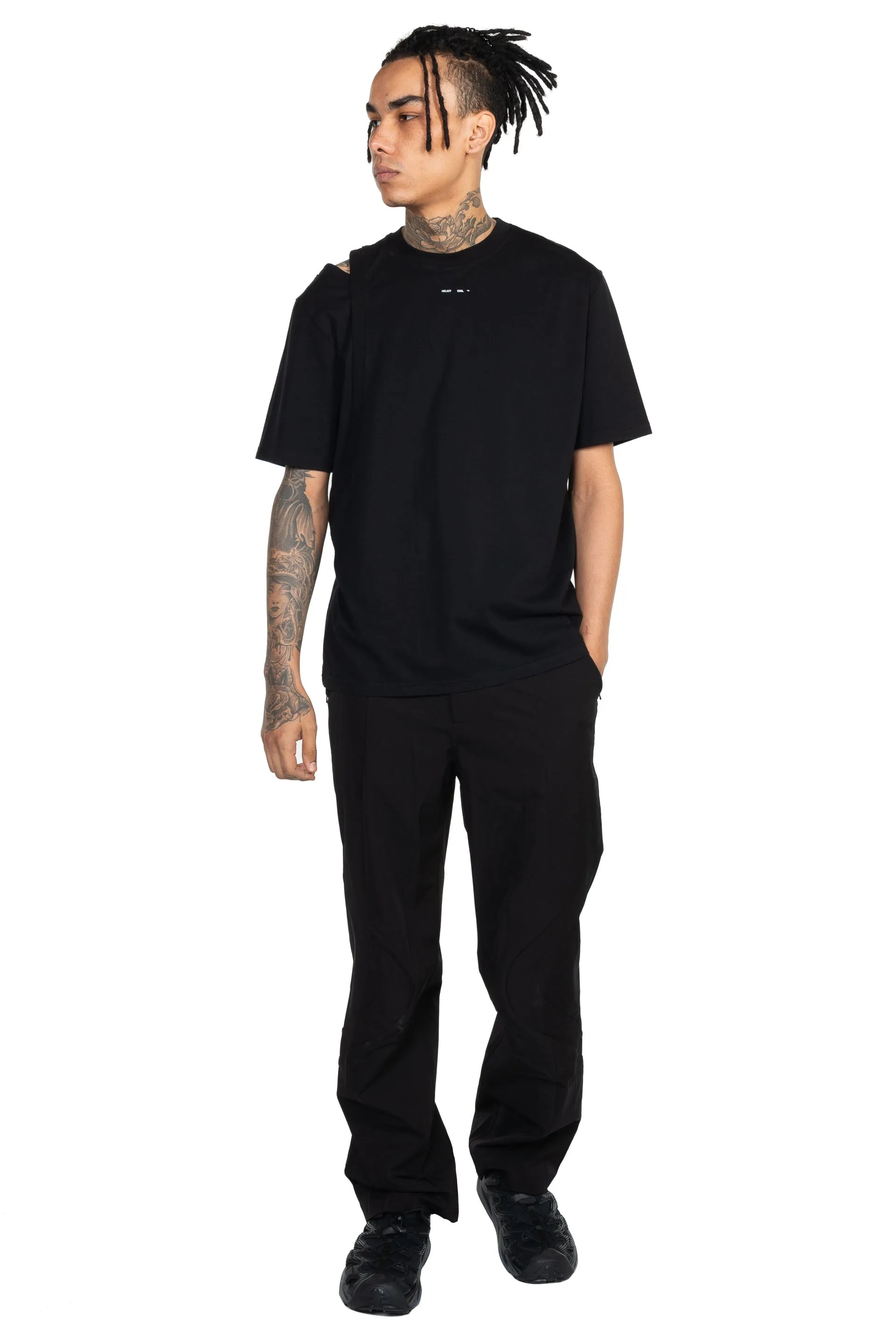 Black Structural Casual Trousers