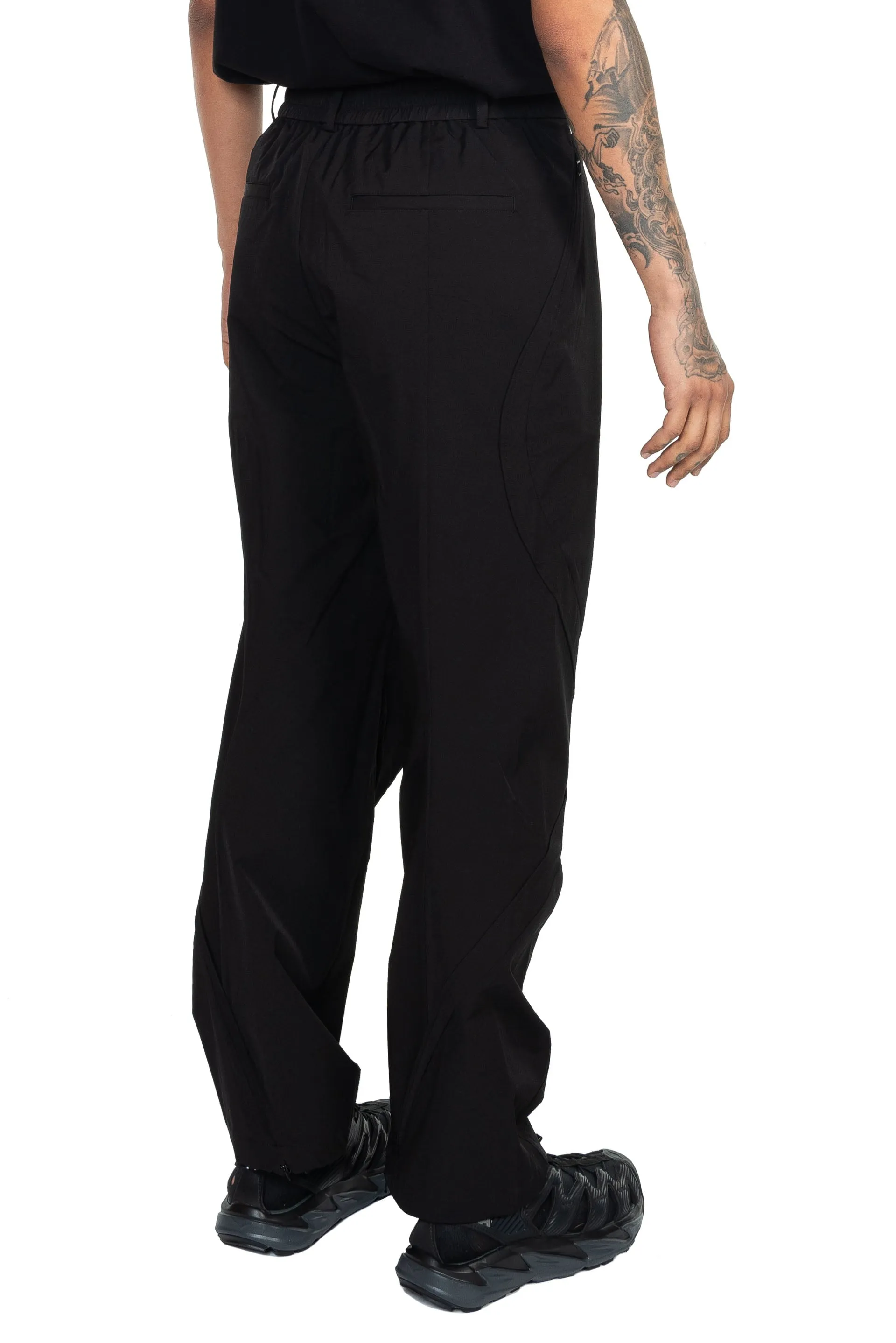 Black Structural Casual Trousers