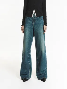 Blue Wash Wide Leg Jeans